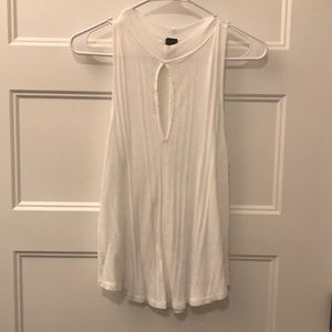 Free People White Key Hole Tank